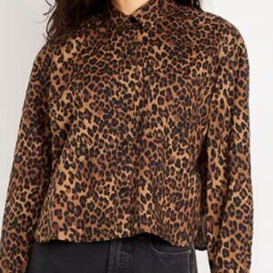 Button-Down Crop Shirt